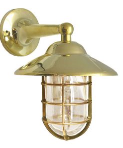 Shiplights Bulkhead Wallmount Sconce in Unlacquered Brass (H-2)